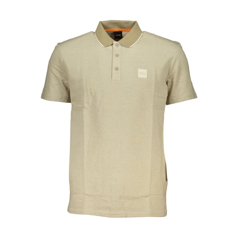 Hugo Boss Beige Cotton Men Polo Shirt