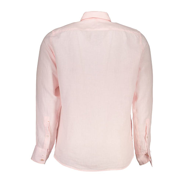 Hugo Boss Pink Linen Men Shirt