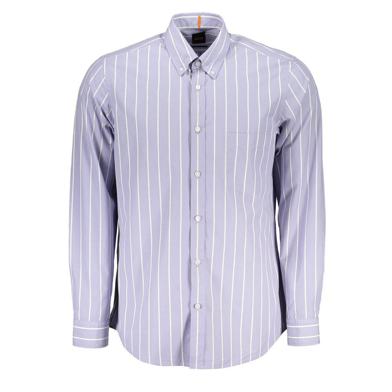 Hugo Boss Light Blue Cotton Men Shirt