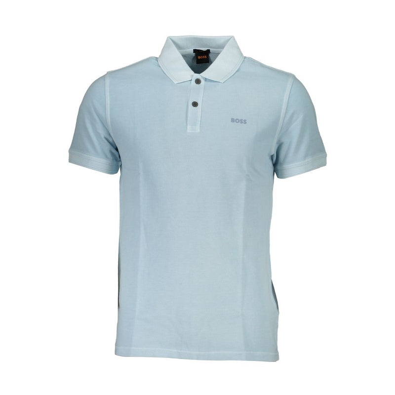 Hugo Boss Light Blue Cotton Men Polo Shirt