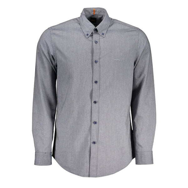 Hugo Boss Blue Cotton Men Shirt