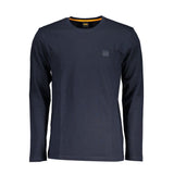 Hugo Boss Elegant Blue Long-Sleeve Cotton Tee