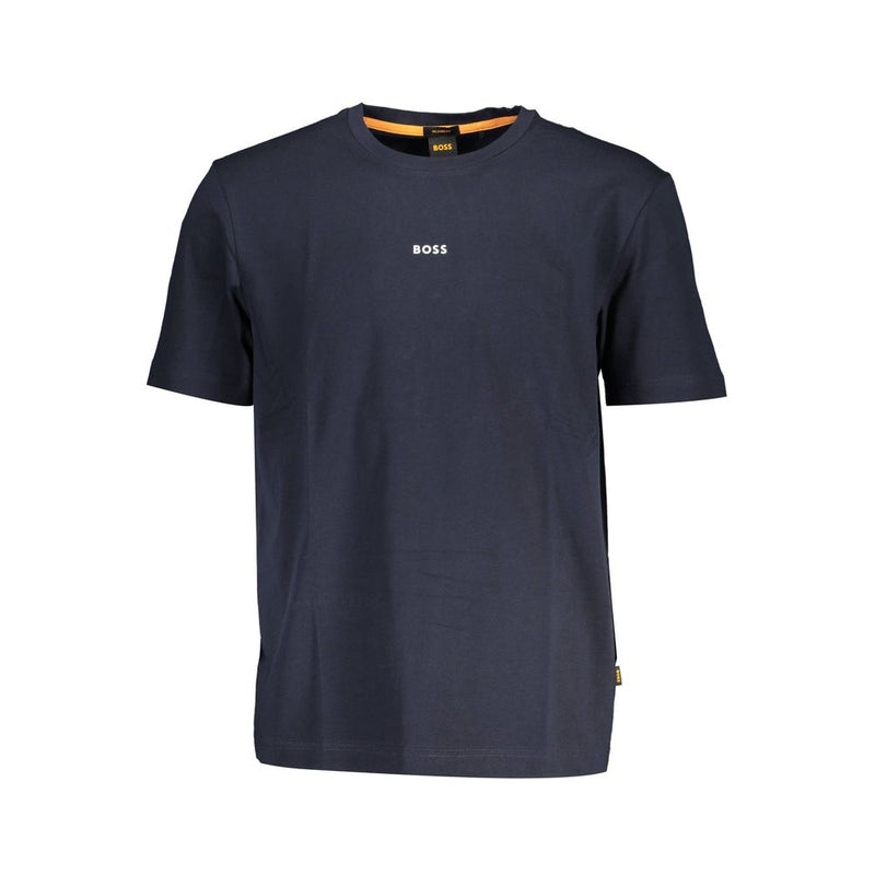 Hugo Boss Chic Blue Organic Cotton Tee with Logo Accent