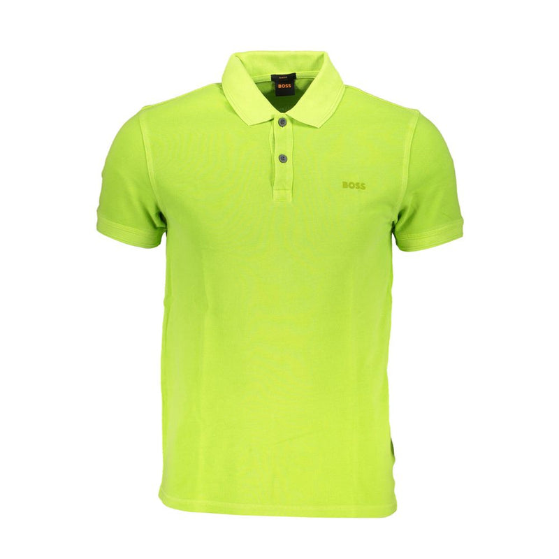 Hugo Boss Green Cotton Men Polo Shirt