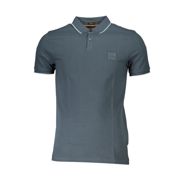 Hugo Boss Blue Cotton Men Polo Shirt