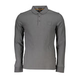 Hugo Boss Gray Cotton Men Polo Shirt