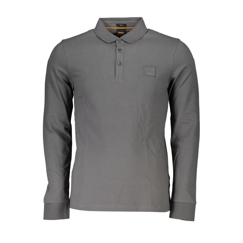 Hugo Boss Gray Cotton Men Polo Shirt