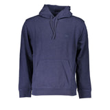 Hugo Boss Blue Cotton Men Sweater with Hood