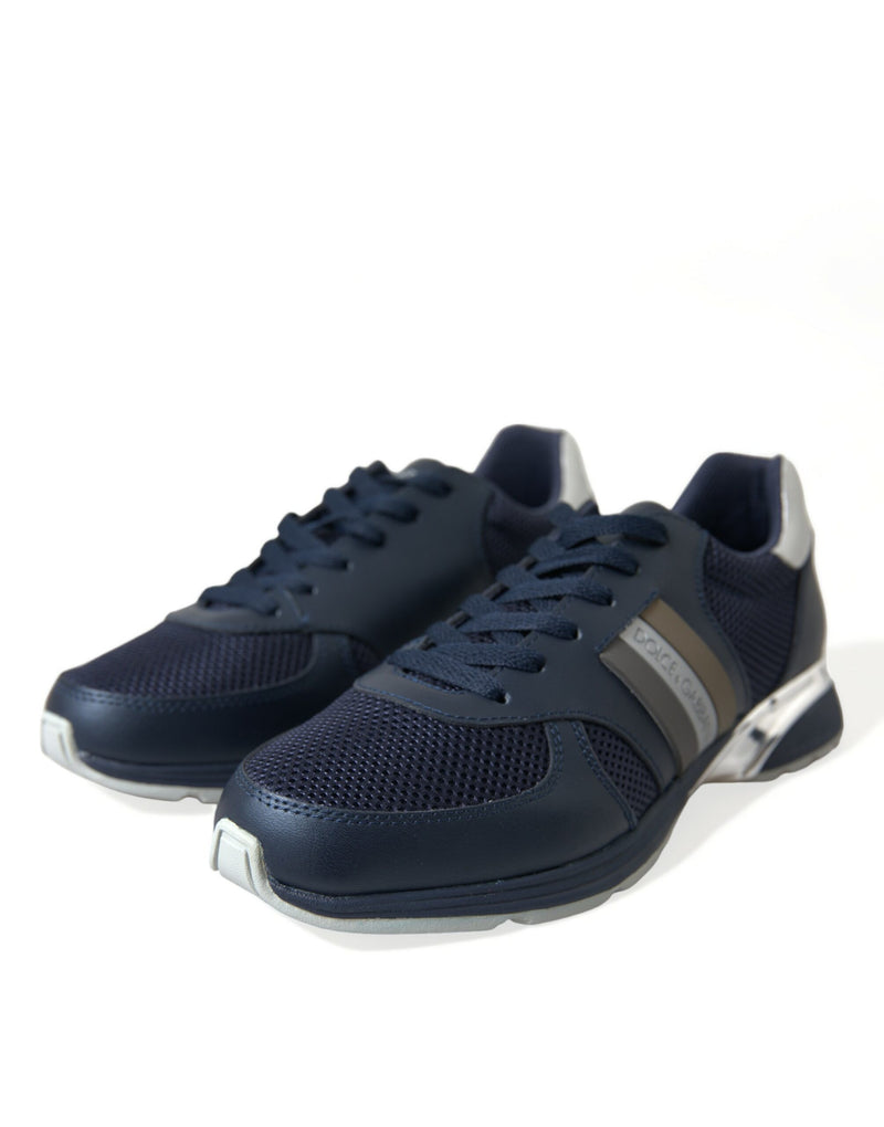 Dolce & Gabbana Elegant Blue Leather Low Top Sneakers