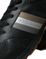 Dolce & Gabbana Elegant Low Top Leather Trainers - Black & Gold