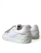 Dolce & Gabbana Elegant Off-White Leather Sneakers