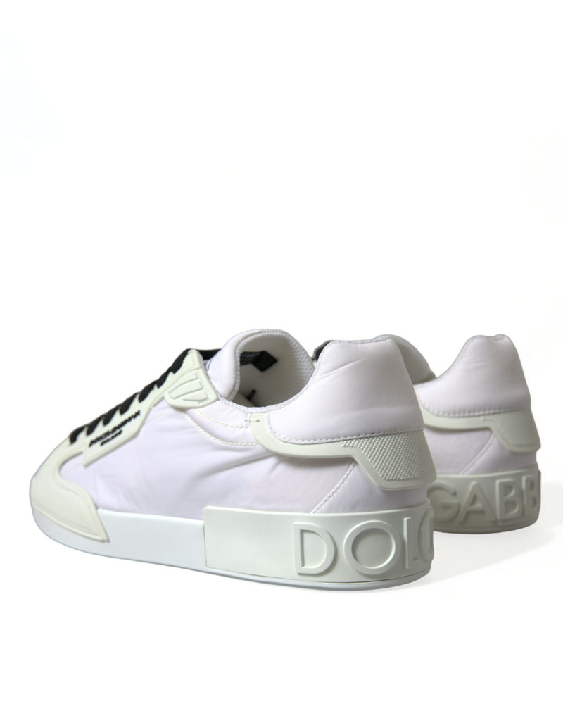 Dolce & Gabbana Elegant Off-White Leather Sneakers