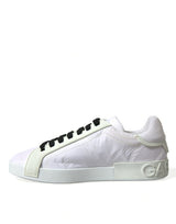 Dolce & Gabbana Elegant Off-White Leather Sneakers