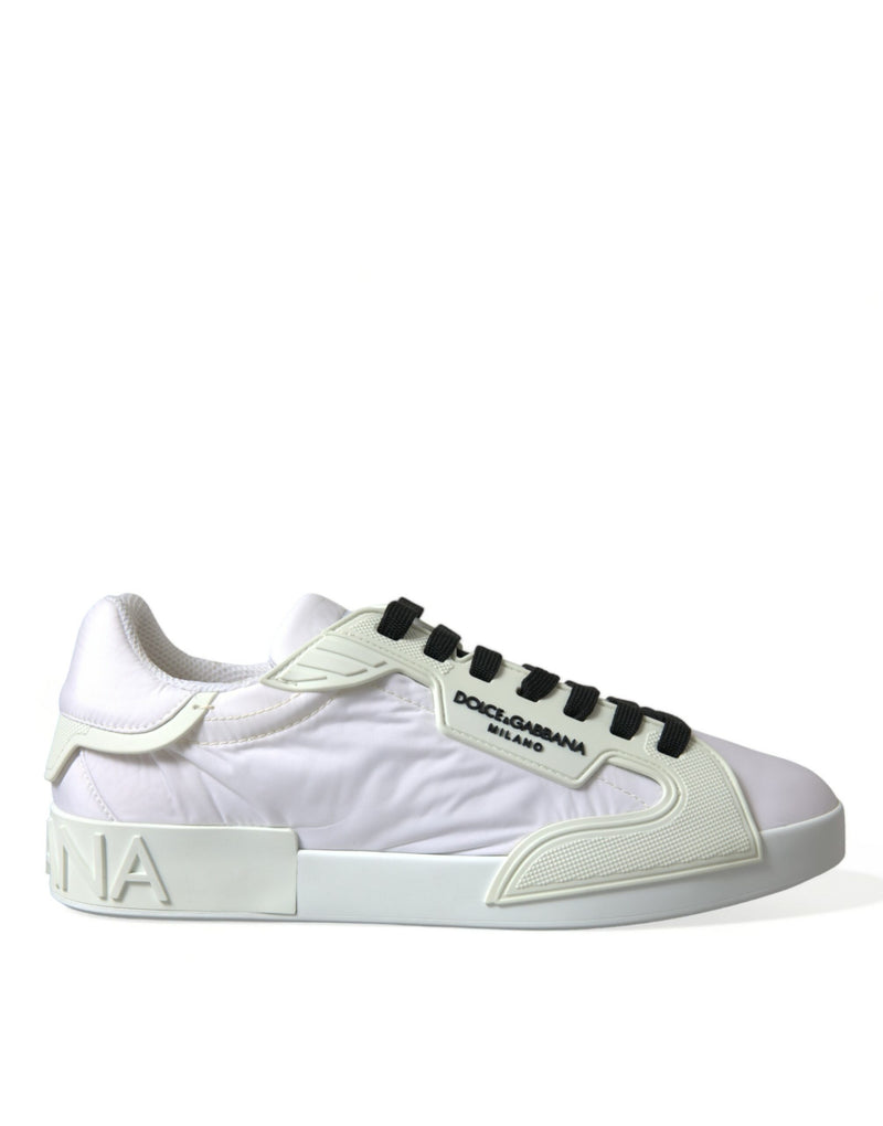 Dolce & Gabbana Elegant Off-White Leather Sneakers