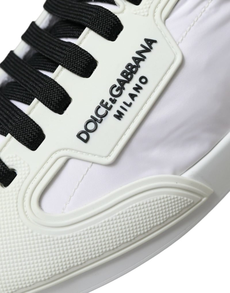 Dolce & Gabbana Elegant Off-White Leather Sneakers