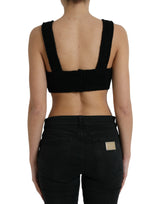 Dolce & Gabbana Elegant Black Cashmere Bustier Crop Top