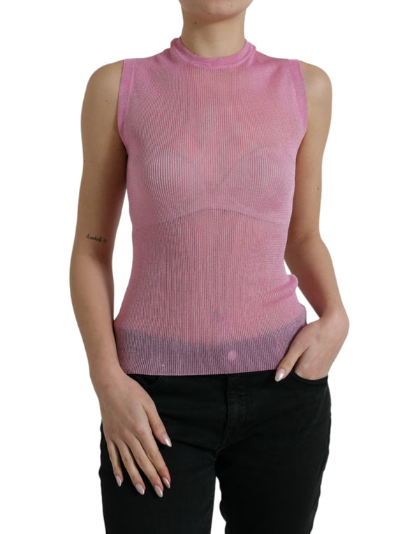 Dolce & Gabbana Elegant Pink Crew Neck Tank Top