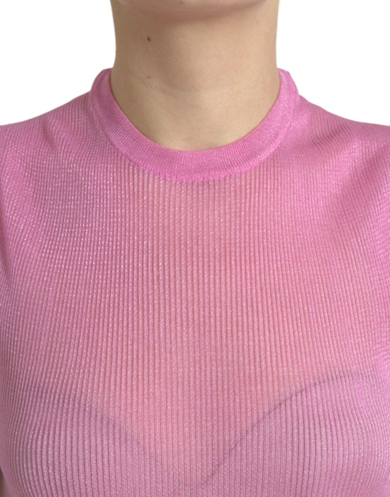 Dolce & Gabbana Elegant Pink Crew Neck Tank Top