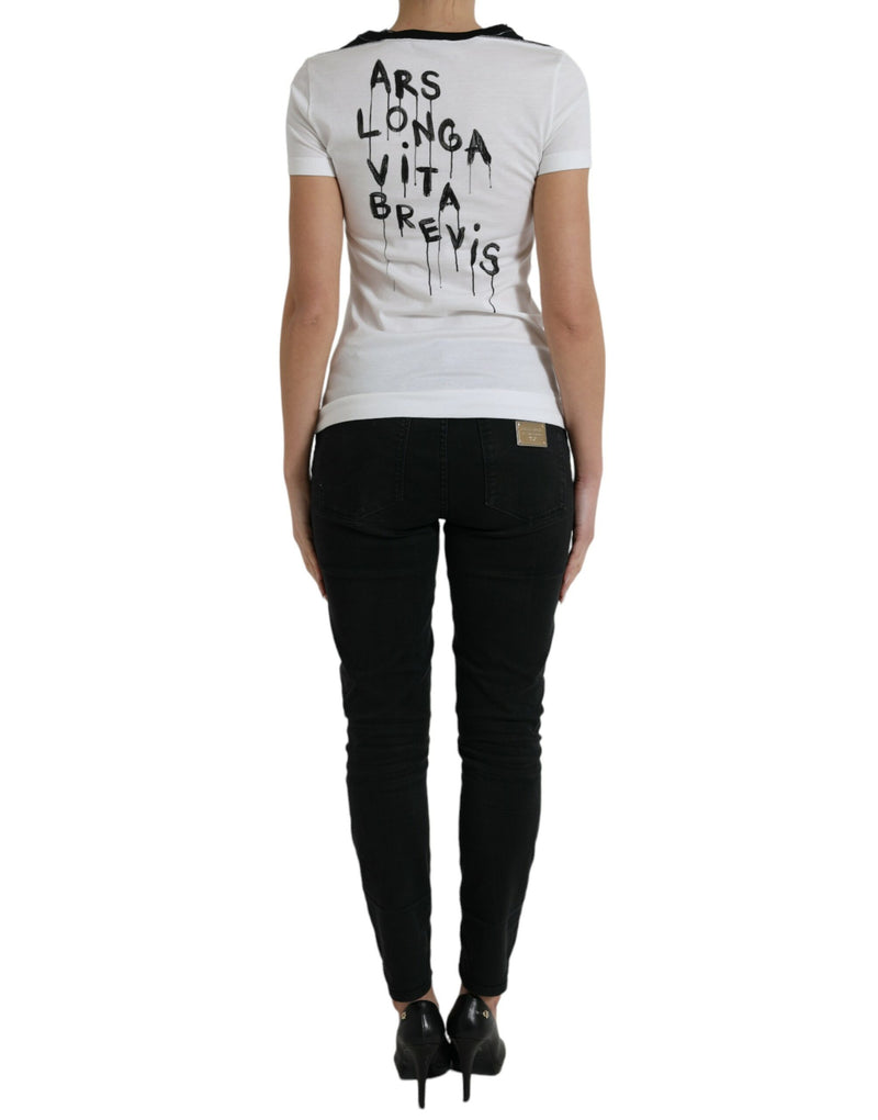 Dolce & Gabbana Chic Monochrome Crew Neck Tee