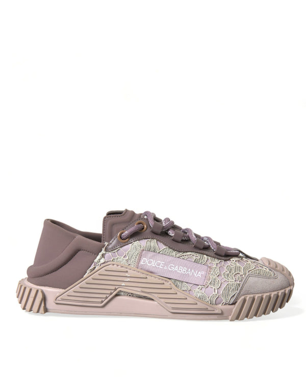 Dolce & Gabbana Chic Pink NS1 Lace-Up Sneakers