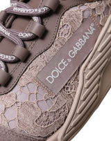 Dolce & Gabbana Chic Pink NS1 Lace-Up Sneakers