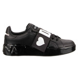 Dolce & Gabbana Chic Black Strap Leather Sneakers