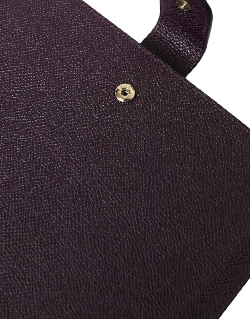 Dolce & Gabbana Elegant Leather Tablet Pouch in Rich Brown