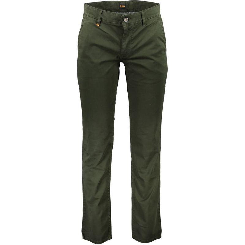 Hugo Boss Green Cotton Men Pant