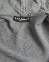 Dolce & Gabbana Chic Melange Grey Full-Zip Hooded Sweatshirt