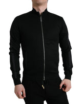 Dolce & Gabbana Elegant Full Zip Black Sweater