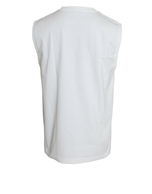 Dolce & Gabbana Elegant White Sleeveless Crew Neck Tank