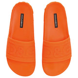 Dolce & Gabbana Chic Orange Logo Print Rubber Slippers