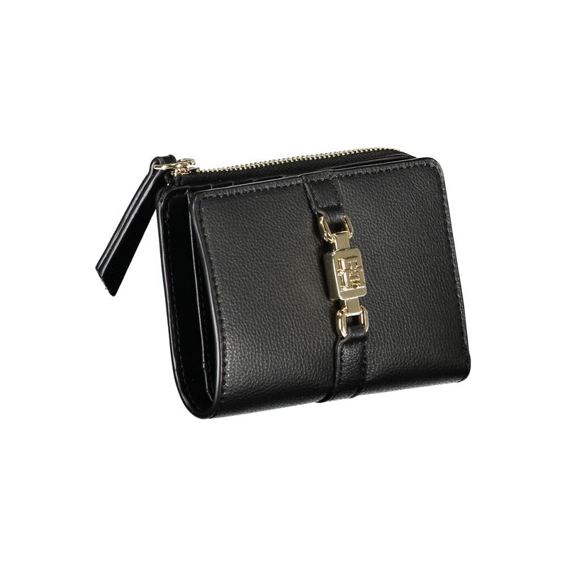 Tommy Hilfiger Sleek Black Zip Wallet with Coin Purse