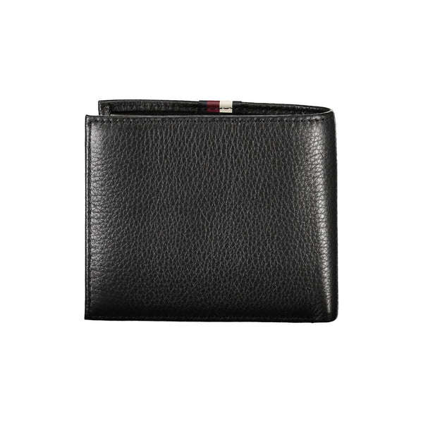 Tommy Hilfiger Elegant Black Leather Dual-Compartment Wallet