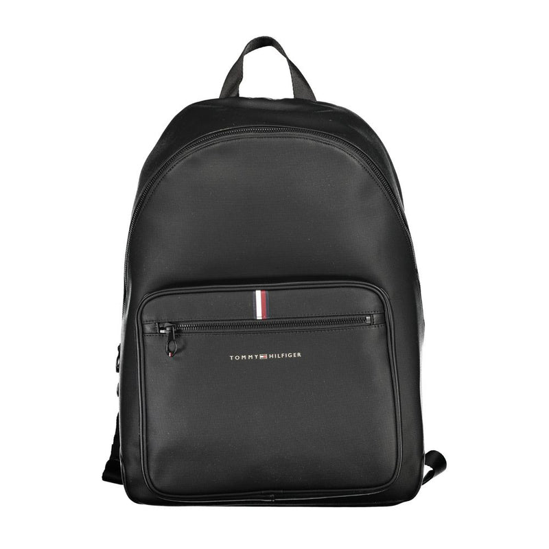 Tommy Hilfiger Elegant Urban Black Backpack with Laptop Compartment