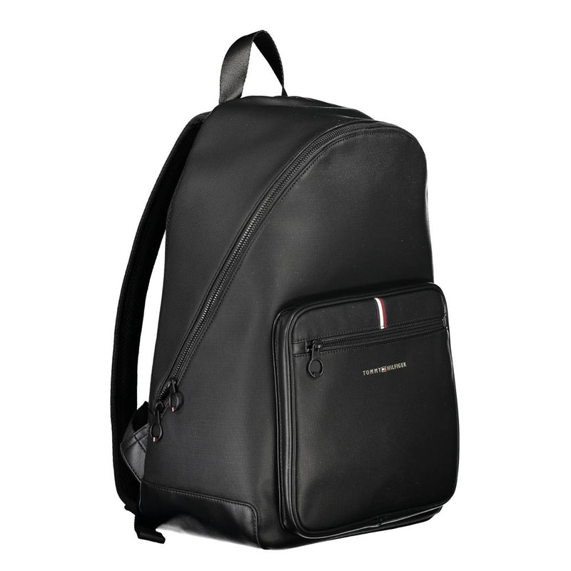 Tommy Hilfiger Elegant Urban Black Backpack with Laptop Compartment