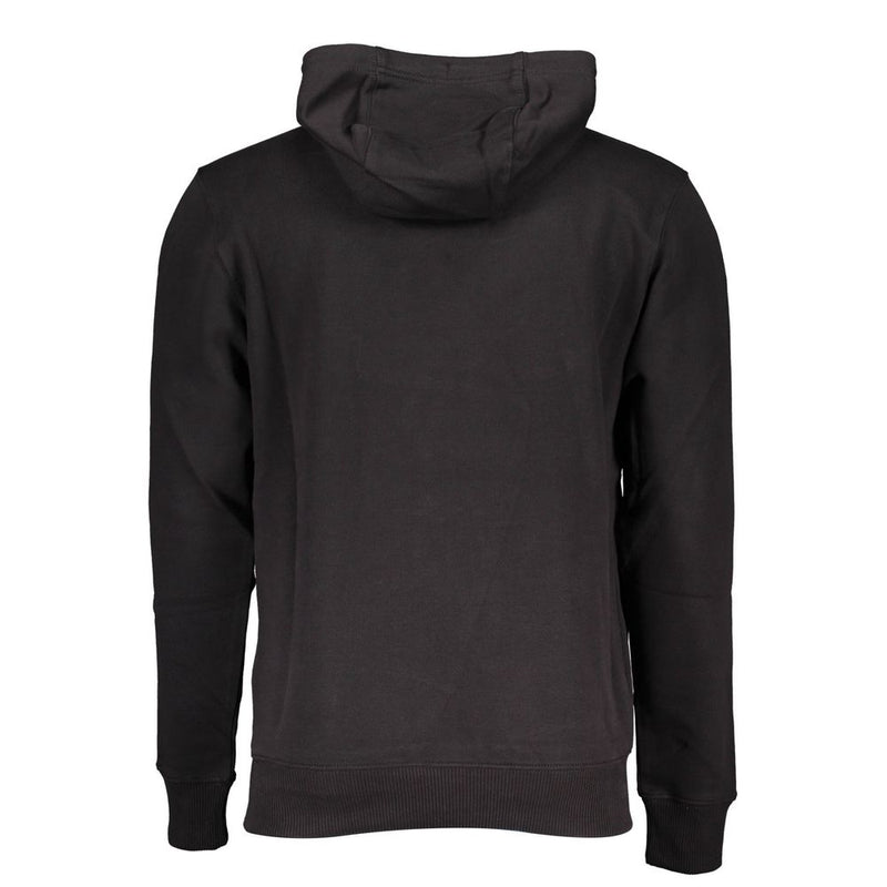 Tommy Hilfiger Sleek Black Cotton Hooded Sweatshirt