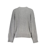 Tommy Hilfiger Elegant Gray Crew Neck Sweater with Logo Detail