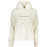 Calvin Klein Elegant Fleece Hooded Sweatshirt in White