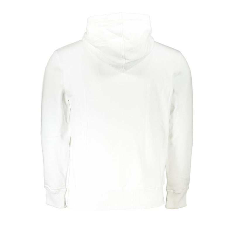 Calvin Klein Chic White Hooded Sweatshirt with Logo Print