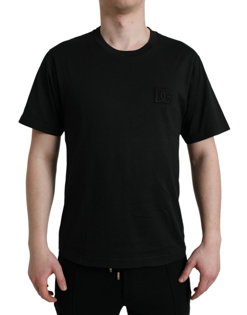 Dolce & Gabbana Elegant Black Cotton Crew Neck Tee