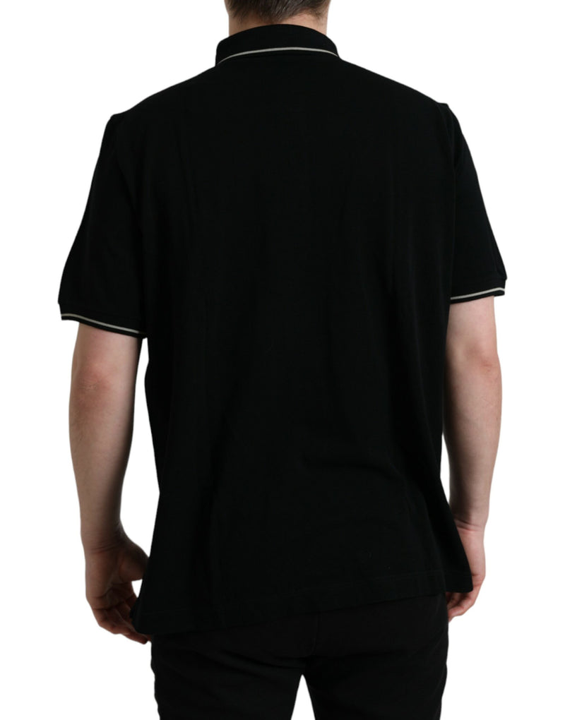 Dolce & Gabbana Elegant Black Cotton Polo Tee