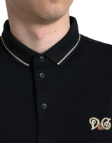 Dolce & Gabbana Elegant Black Cotton Polo Tee