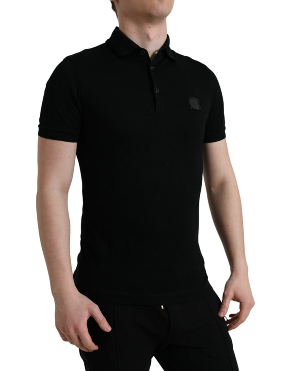 Dolce & Gabbana Elegant Black Cotton Polo Shirt