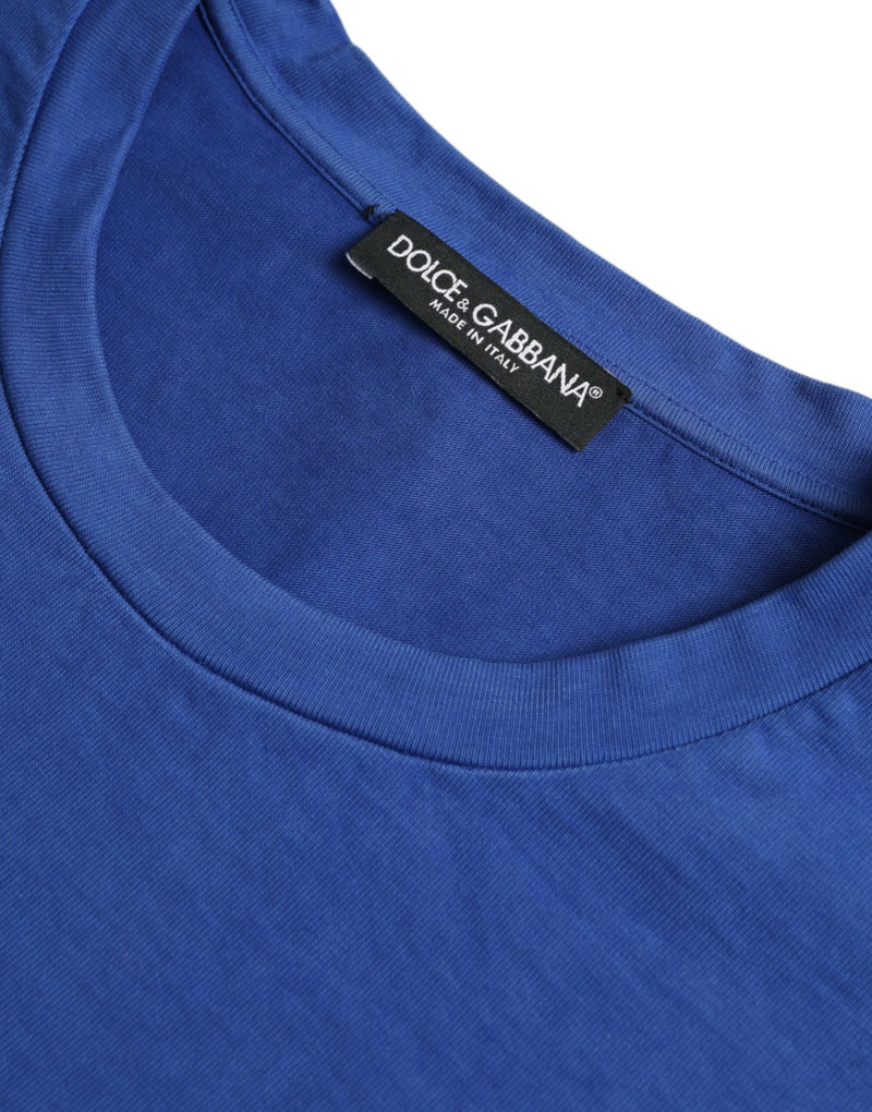 Dolce & Gabbana Exquisite Blue Cotton Crew Neck T-Shirt