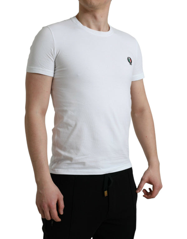 Dolce & Gabbana Elegant Crew Neck Tee with Emblematic Crest