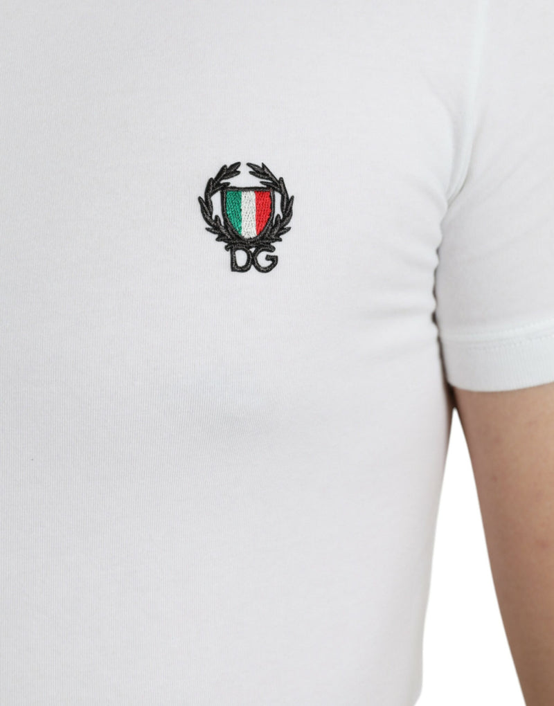 Dolce & Gabbana Elegant Crew Neck Tee with Emblematic Crest