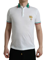 Dolce & Gabbana Elegant White Cotton Polo T-Shirt