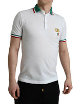 Dolce & Gabbana Elegant White Cotton Polo T-Shirt