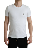 Dolce & Gabbana Elegant White Logo Crest Tee